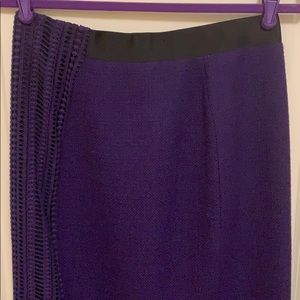 Elie Tahari wool pencil skirt with eyelet panel
